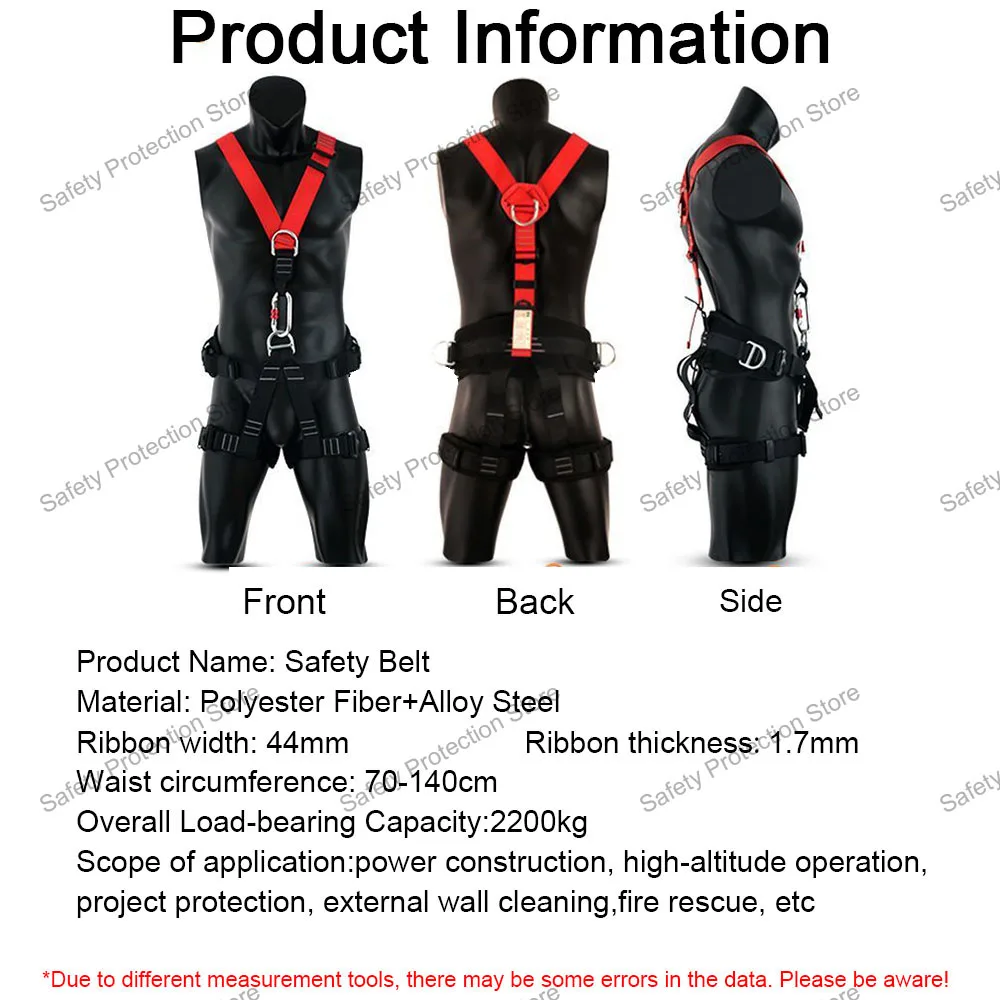 Aerial Work Climbing Safety Harness Full Body Construction Safety Belt Outdoor Rock Mountaineering Protection Survival Equipment