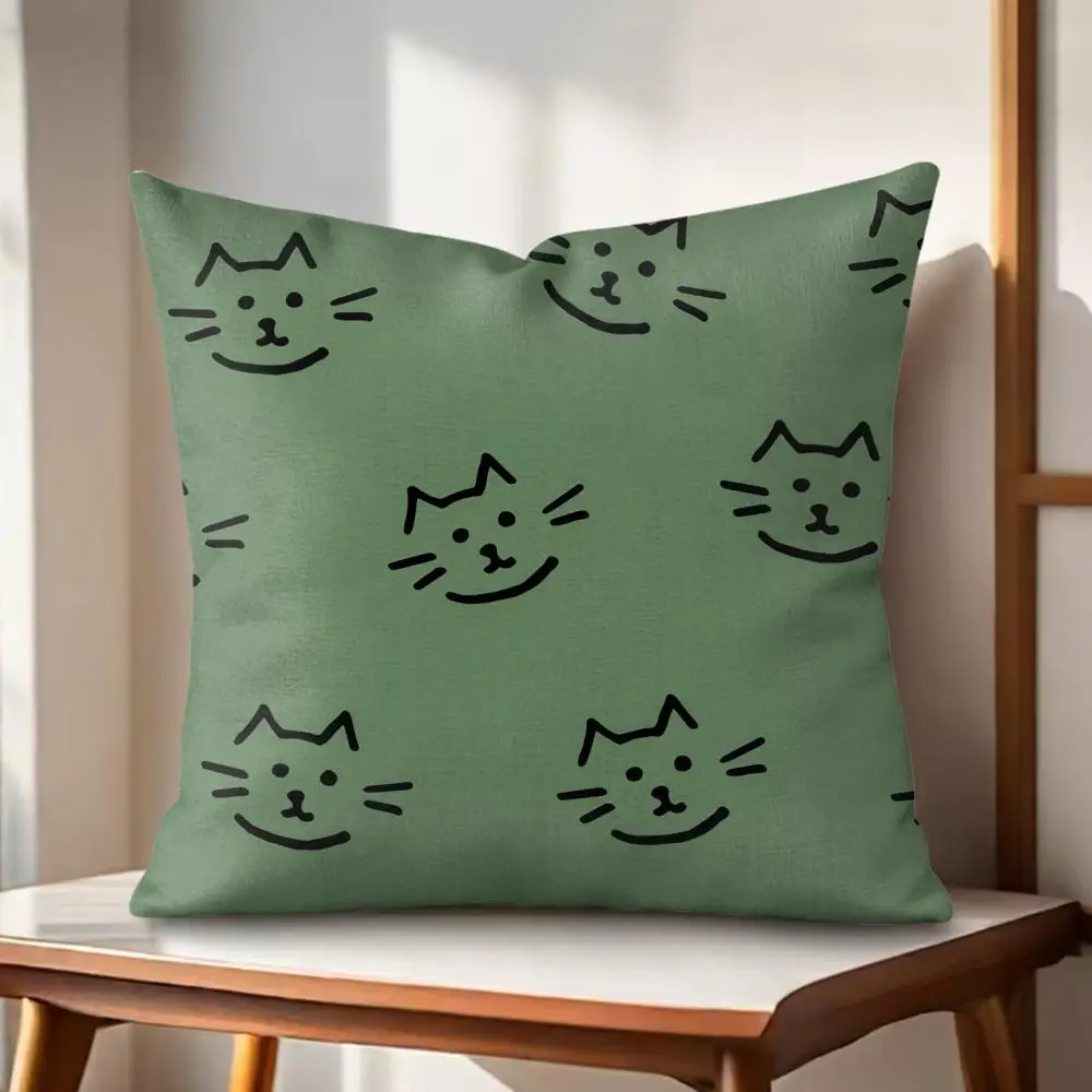 Cartoon Animal Patterns Cushion Cover Soft Short Plush Pillow Cover Smooth Cozy Texture Aesthetic Cushion Case Home Decor