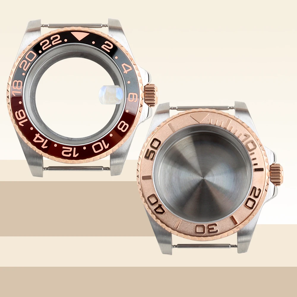 

40mm NH35 Watch Case Solid 316L Stainless Steel Sapphire Glass Waterproof for Yacht-Master SUB GMT NH34 NH35 NH36 NH38 Movement