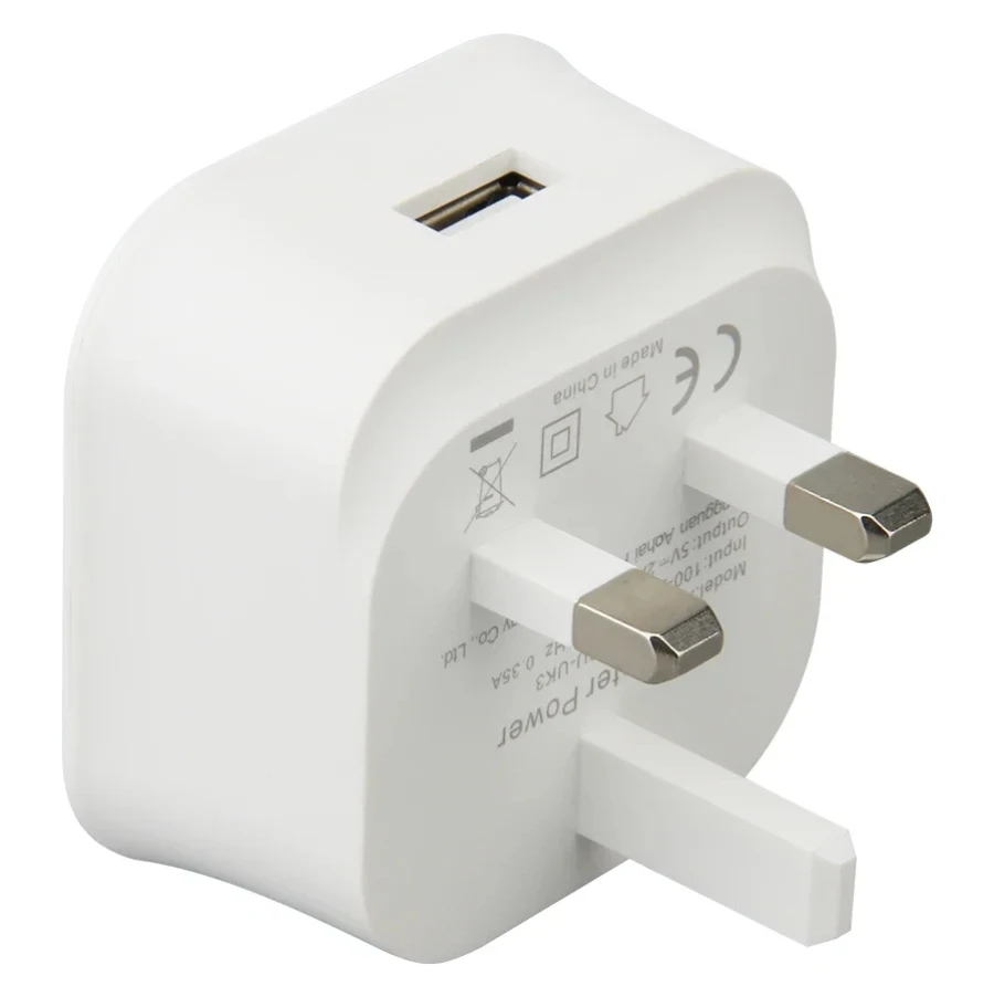 

300pcs 3 Pin UK Plug 1 Port USB Wall Charger 5V 2A Power Adapter Charging For iPhone iPad Tablets Mobile Phones