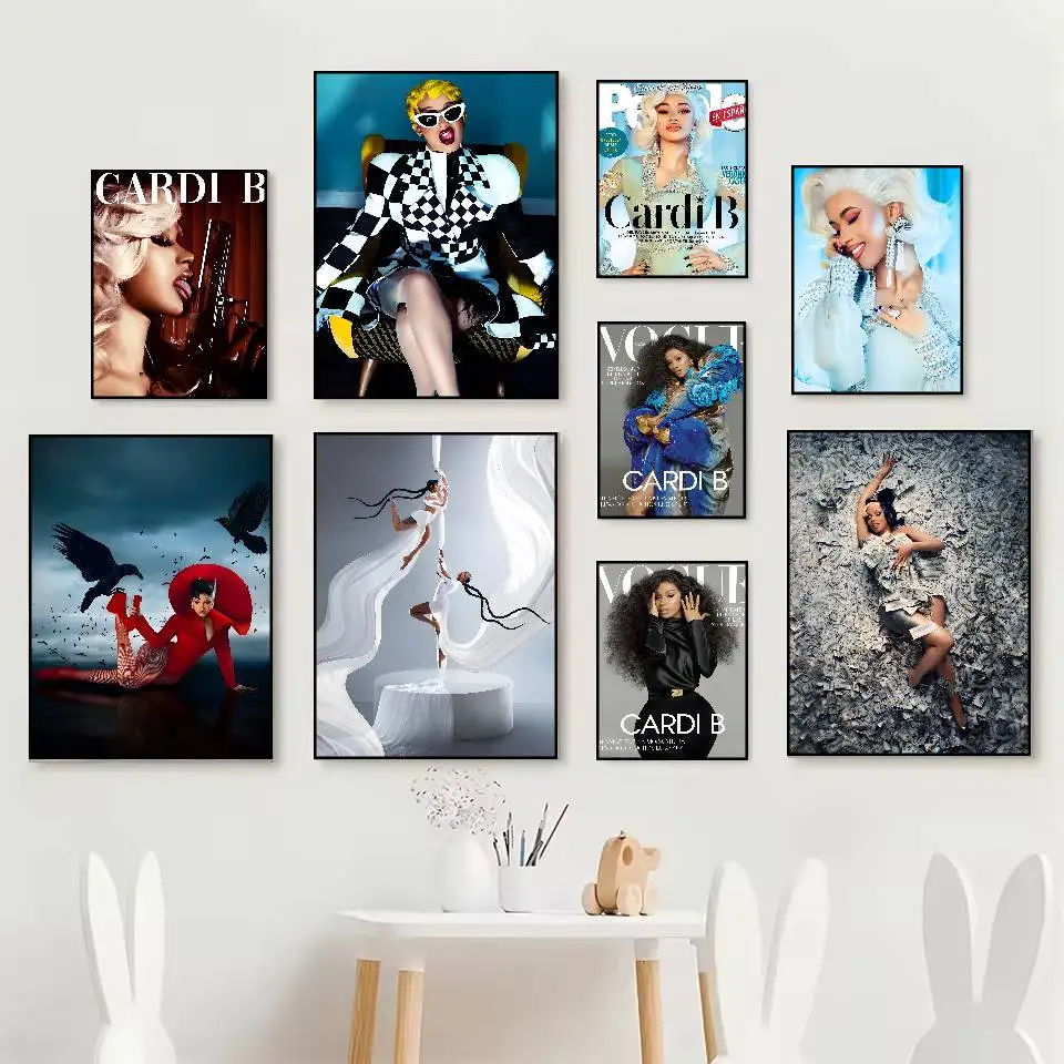 ملصق Singer C-Cardi B عالي الدقة، ملصقات ذاتية اللصق مقاومة للماء مثالية لتزيين غرفة المعيشة وغرفة النوم