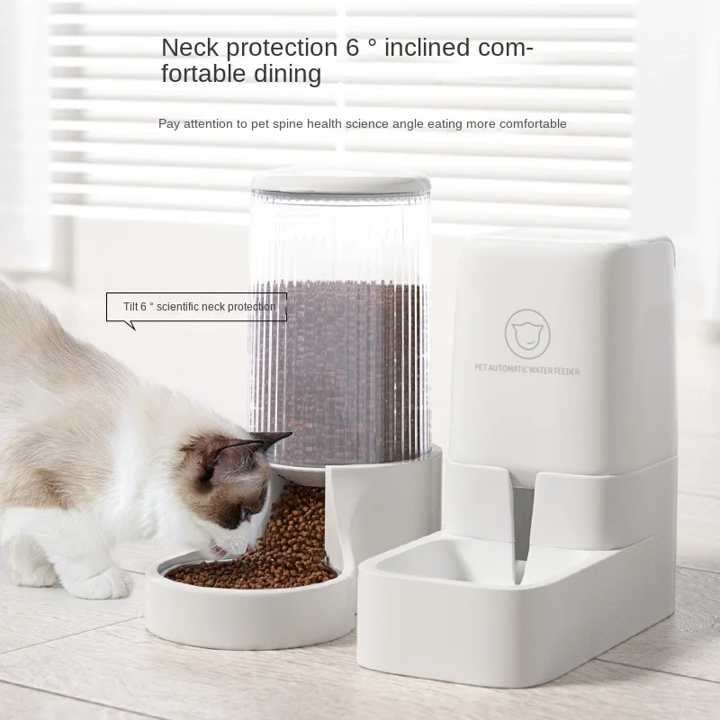 Cat Automatic Pet Feeder Cat Food Machine Dog Feeder Cat Eating and Drinking Water Integrated Non-Plug-in Pet Supplies