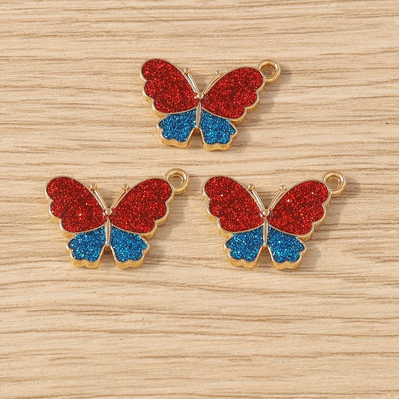 10 Stück Niedliche Tieranhänger Bunte Emaille Fliegende Schmetterlinge Anhänger für Schmuckherstellung Halsketten Ohrringe DIY Bastelzubehör – Detail 26