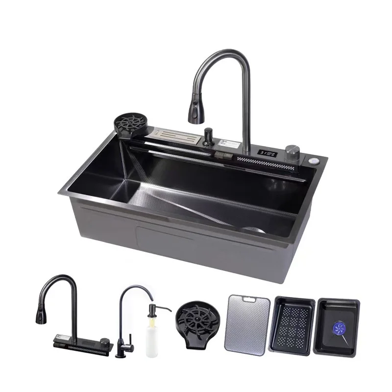 

Stainless Steel Sink Set Large Single Sink Honeycomb Embossed Multifunctional Kitchen Vegetable And Dishwashing Basin