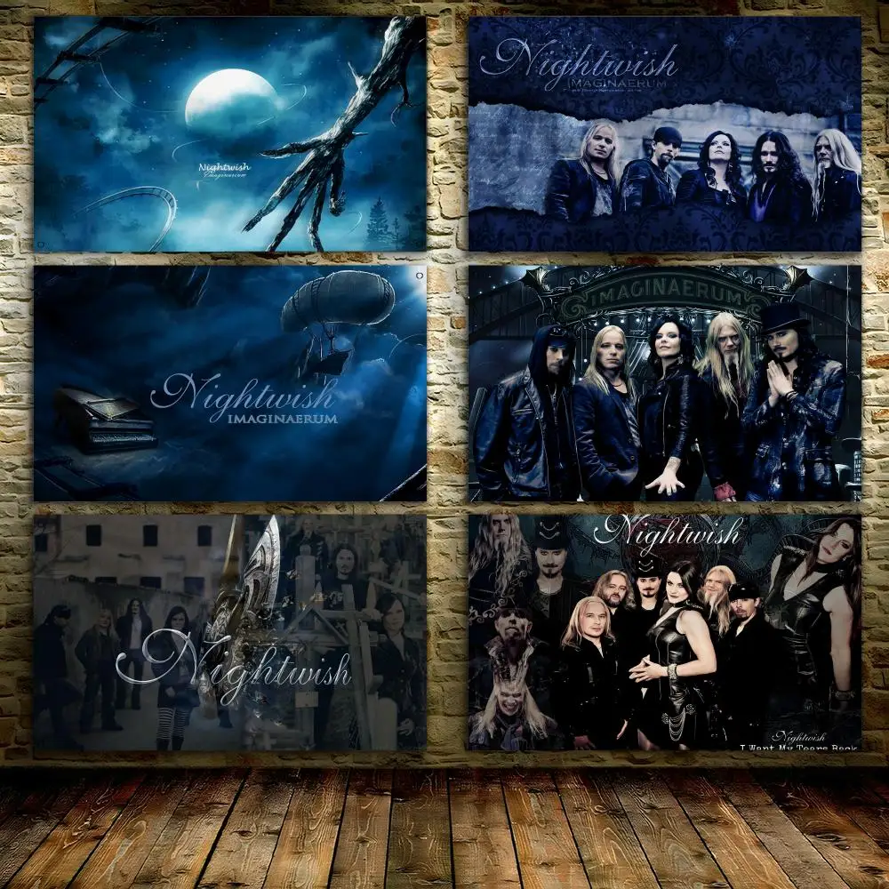 N-NIGHTWISH Rock Flags  custom Banner for Garage Door room decor Wall Out Decoration With Metal buckle