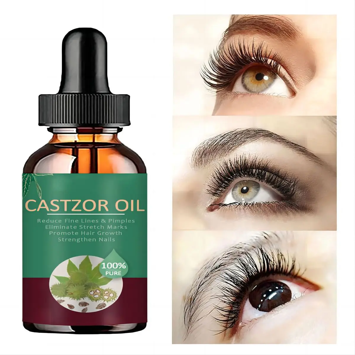 Eyelash Eyebrow Growth Oil Essential Oils Essence Organic Castor Oil Natural Herbal Eyelash Treatment Lashes