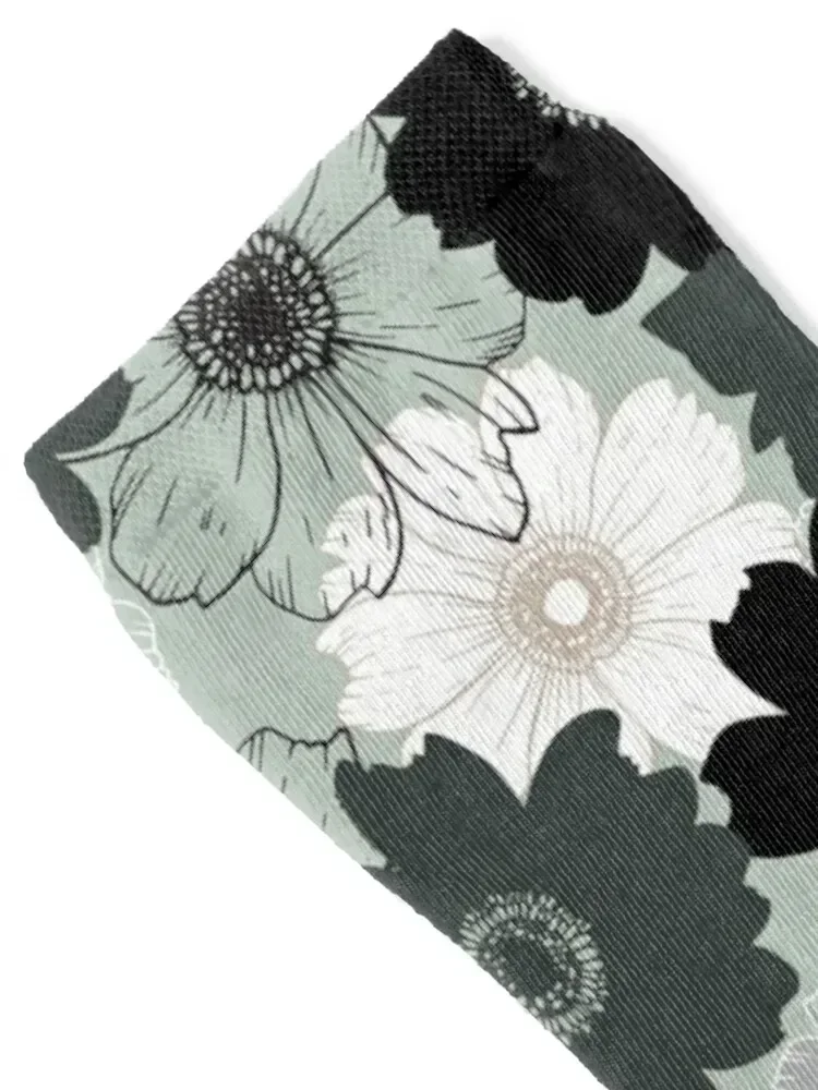 Daisy pattern - Sage greens Socks custom Antiskid soccer man cute Socks Women's Men's