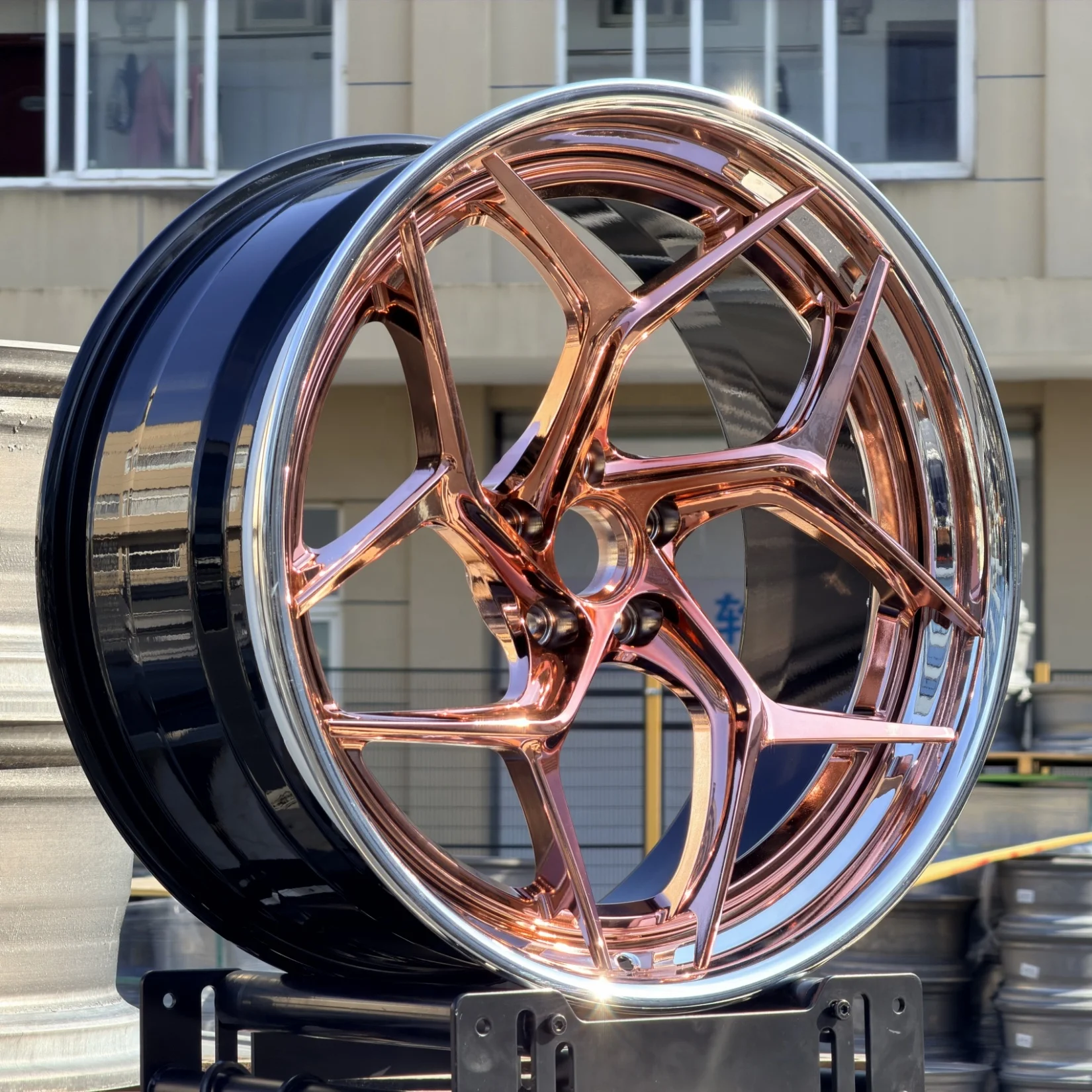 Custom 3 Piece Forged Wheels Mirror Chrome Rose Gold 5x112 5x114.3 5x120 5x5 Deep Dish For Bentley For Rolls-Royce For Audi