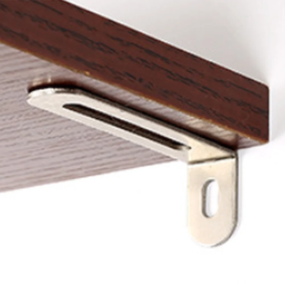 

50 шт. металлических L-образных кронштейнов, угловые кронштейны под 90 градусов для деревянных полок, мебельная фурнитура