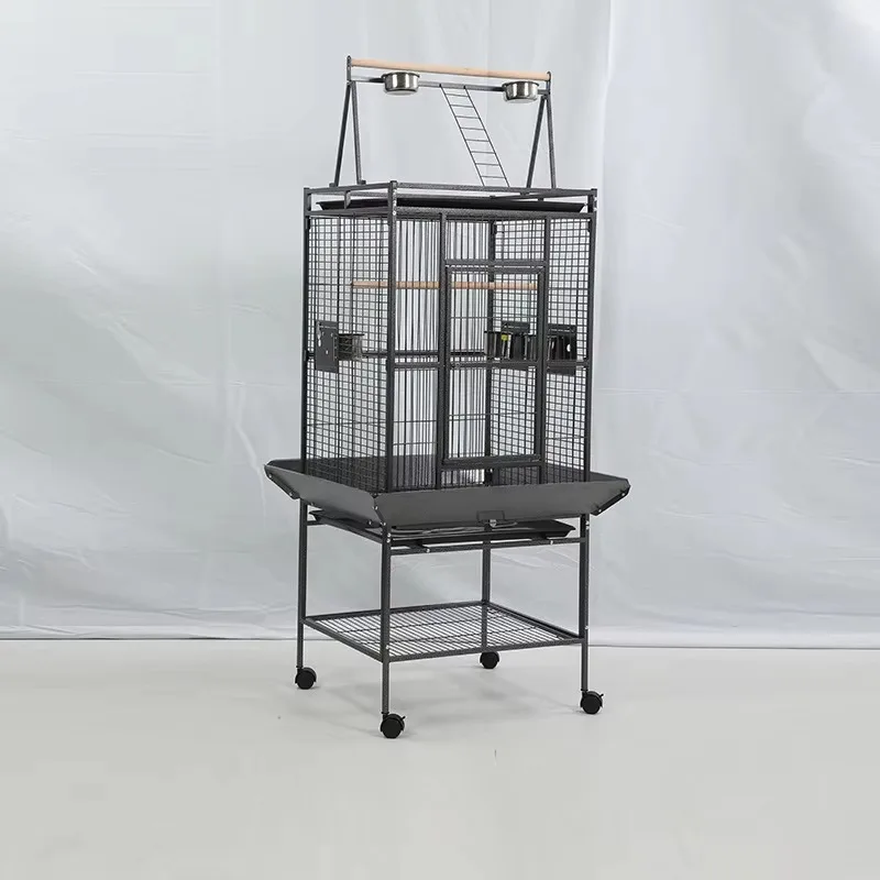 

Classic Luxury Stainless Steel Frame Powder-Coated Pet Bird Cage Lockable & Durable for Small Birds Indoor/Outdoor Use