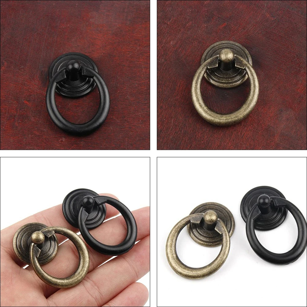 

Zinc Alloy Vintage Round Pull Small Drawer Handles For Jewelry Box Cabinet Door Pulls Knobs