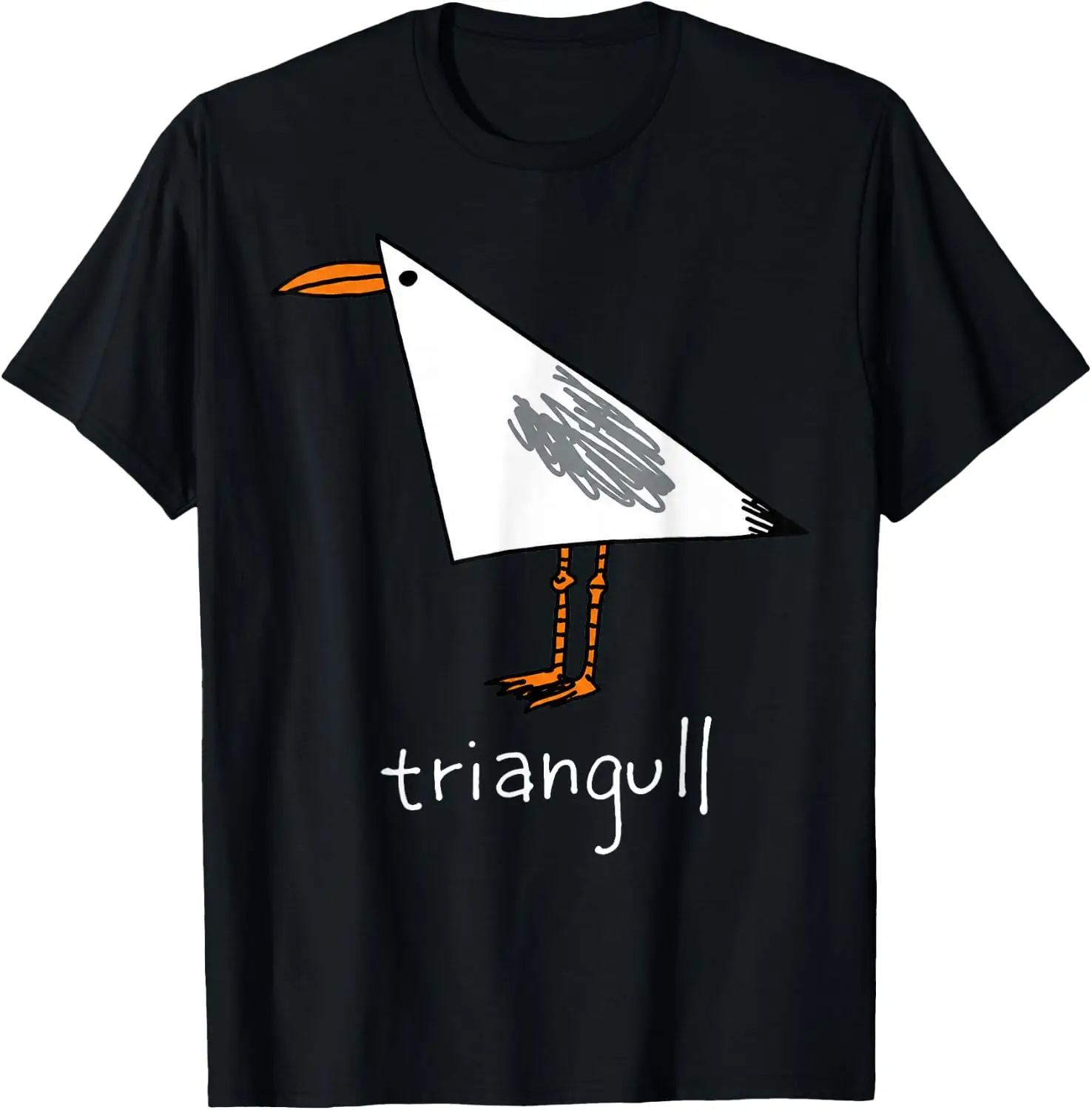 Triangull Triangle Seagull Funny Bird Pun Math Humor Art T-Shirt Men Women Unisex Novelty Graphic T‑Shirt, Classic Crew Neck 100% Cotton Tee, Lightweight Anti‑Pilling Breathable Casual Tops, Year‑Round Daily Outfit, Holiday Birthday Present Tee