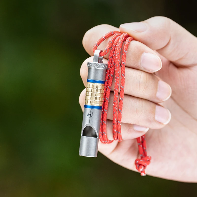 Pure Titanium Edc Whistle With Lanyard, Keychain Pendant, Outdoor Emergency Referee Whistle