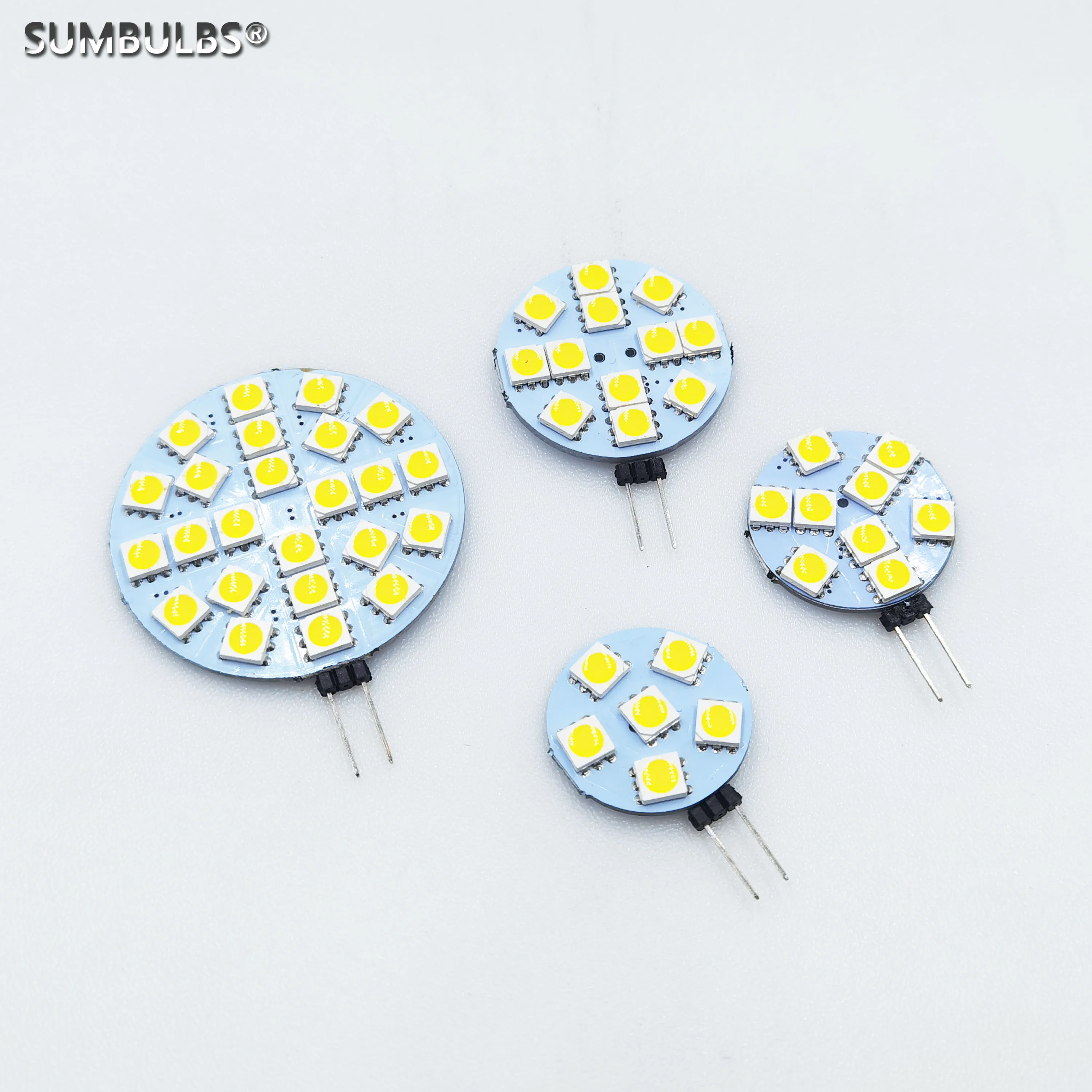 G4 soquete 5050 SMD lâmpada LED, DC 12V, halogênio, lâmpada bi-pin, 1.2W, 1.8W, 2.4W, 4.8W, luzes LED quentes e frias