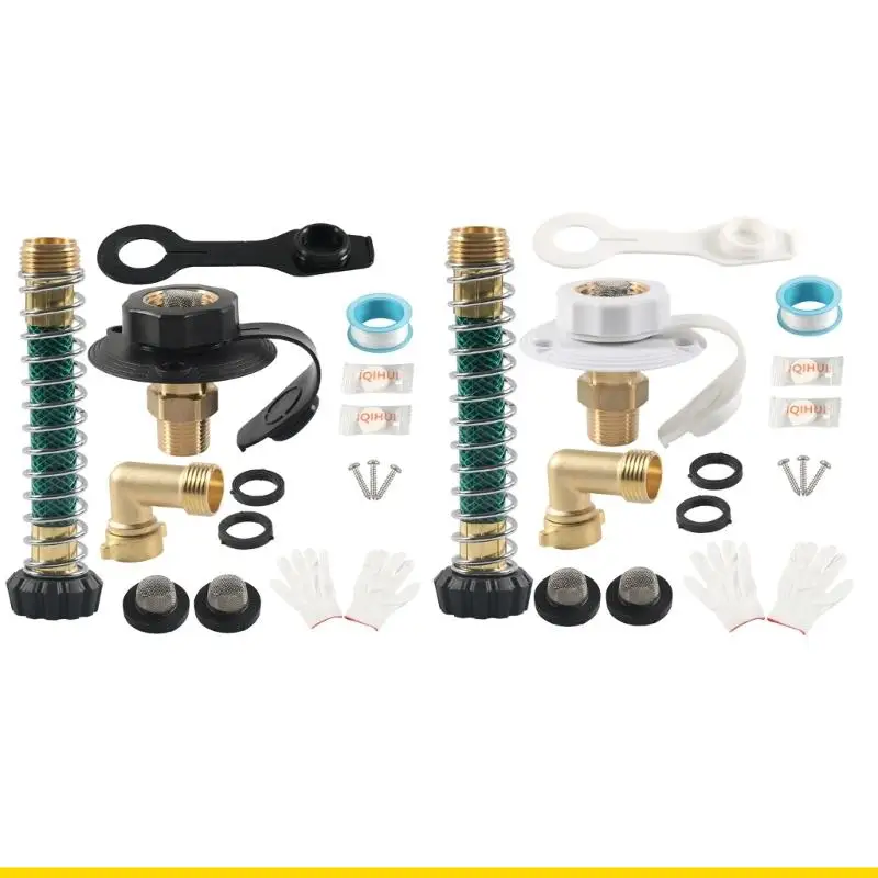 

SZCH RVs Water Inlet Backflow Prevention Water Inlet Set 3/4NH Female 1/2NPT Male Connector For Camping Vehicles