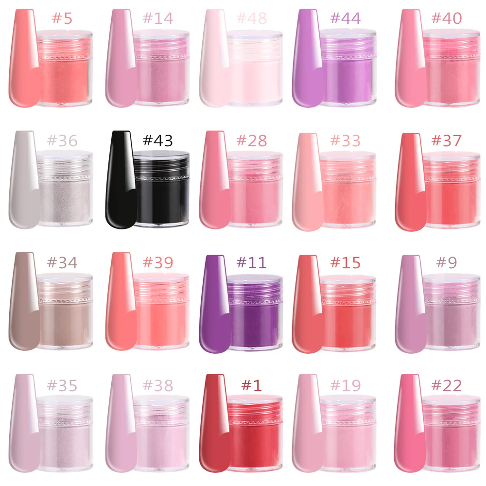 24Colors/Set Professional Nail Acrylic Powder Pink/Nude/Red Polymer for Nails Extension 3D Tips Carving French Dipping Powder *&