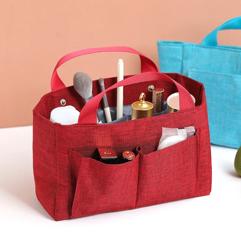 Women Large Capacity Cosmetic Bag Handbag InnerBag Multi-pockets Storage Makeup Bags Purse Organizer LuggageBags