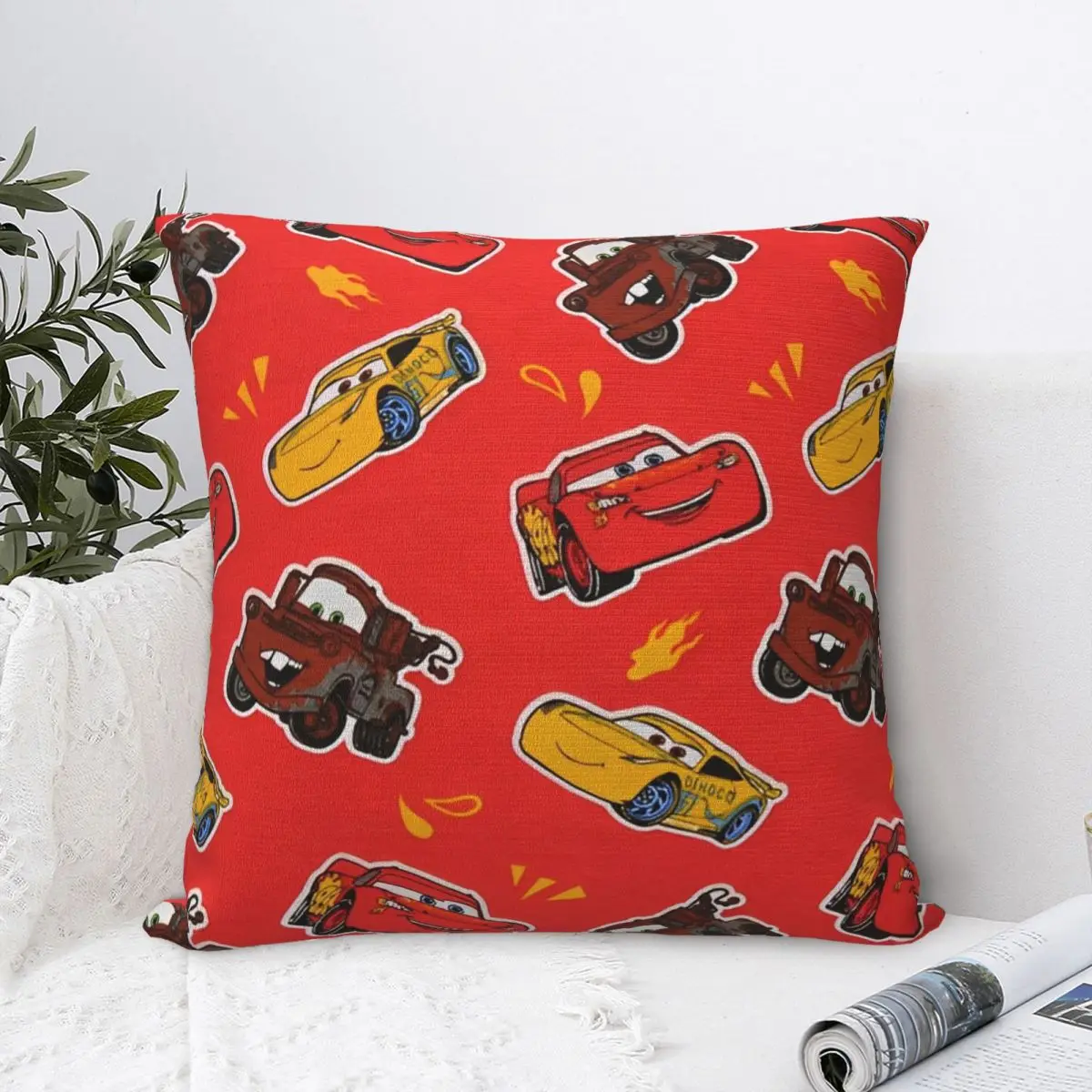 Lightning Mcqueen Pillowcase Printing Polyester Cushion Cover Gift Throw Pillow Case Cover Home Square 45*45cm Multi Size