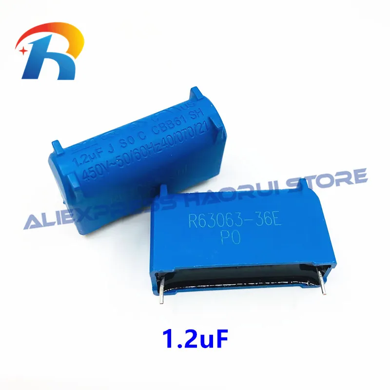 10pcs/lot BM CBB61 1uF 1.2uF 1.5uF 2uF 2.5uF 3uF 450VAC Air conditioning fan Pin type Motherboard capacitor start component