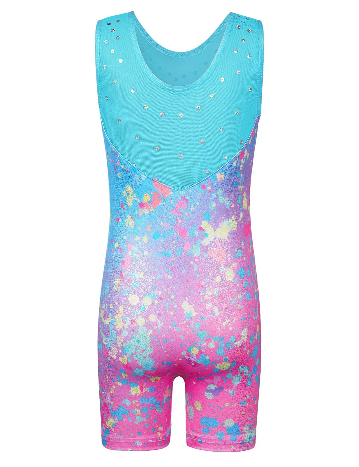 BAOHULU Sparkle Ballet Leotard Girls Gradient Bodysuit Sleeveless Gymnastics Practice Outfit Ballerina Dance Costume