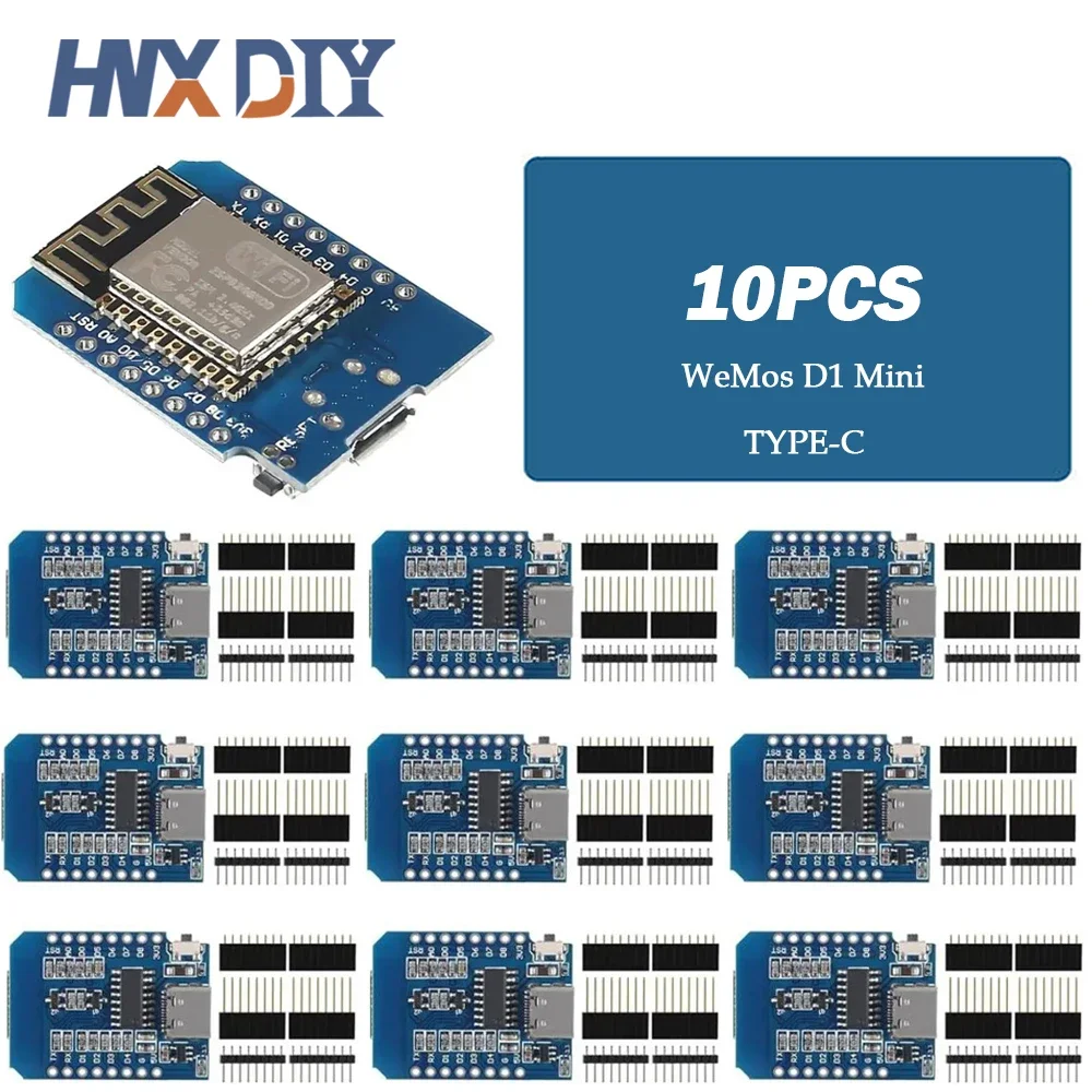 1-10PCS WeMos D1 Mini ESP8266 ESP-12F ESP12 Modul WiFi Entwicklung Bord TYPE-C Micro USB 3,3 V digital Pin Für Arduino