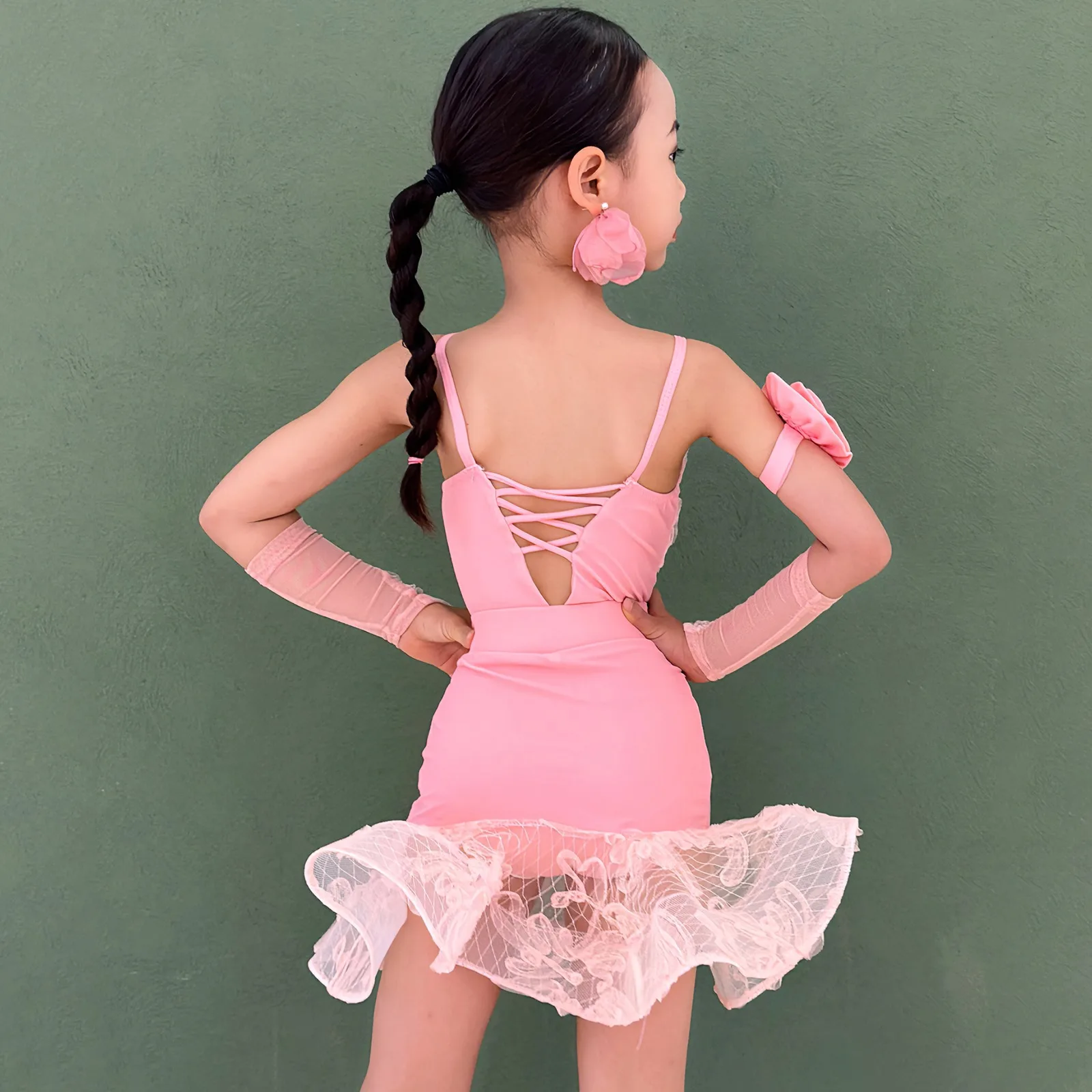 Summer Girls Latin Dance Professional Clothes Child Ballroom Dance Performance Dress Kids Performance Dancing Costumes SL13056