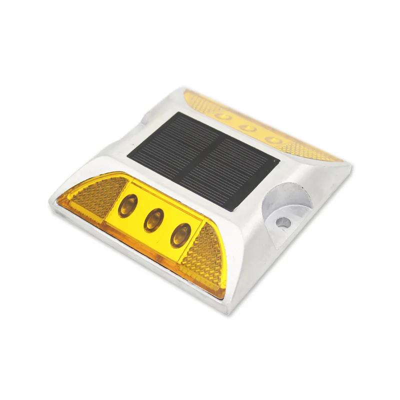 Solar Double-sided Reflective Road Studs LED Square Truck Warning Fog Lights, Driveway All-aluminum Raised Road Signs