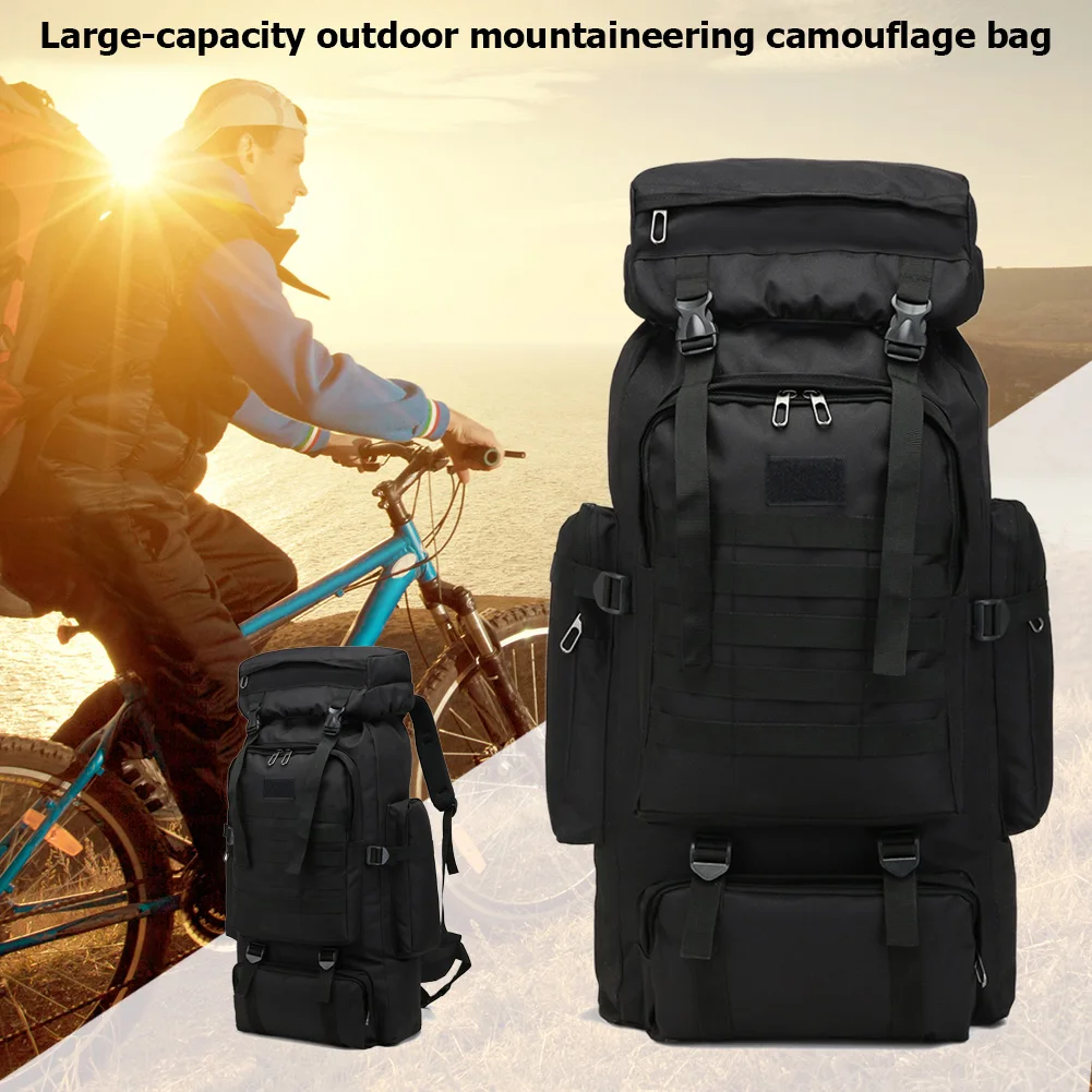 80L Waterproof Trekking Fishing Hunting Bag Backpack Outdoor Large Sport Tactical Backpack Hiking Camping Bag Rucksack