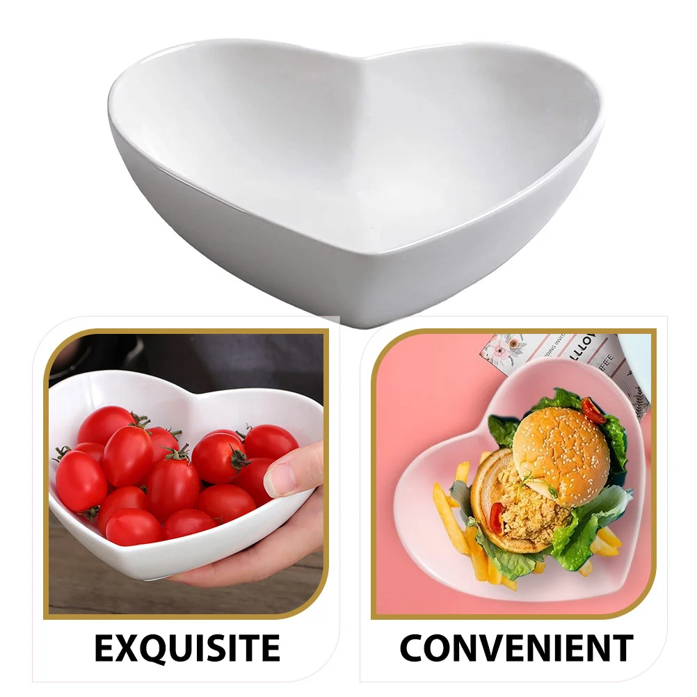 4 قطعة أطباق سيراميك ممتازة على شكل قلب حلوى جميلة سلطة وعاء الفاكهة أدوات المائدة المنزلية طبق للسلطة أدوات المائدة المنزلية