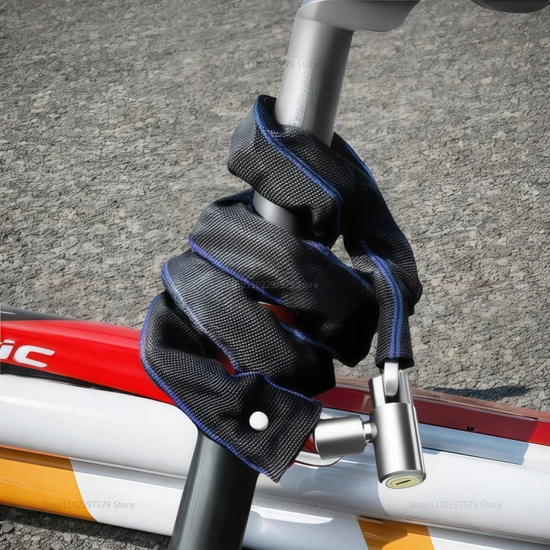 Bloqueio de corrente de bicicleta resistente anti-roubo bloqueio de segurança portátil para scooters de motocicleta de bicicleta, bicicletas e bicicletas de montanha