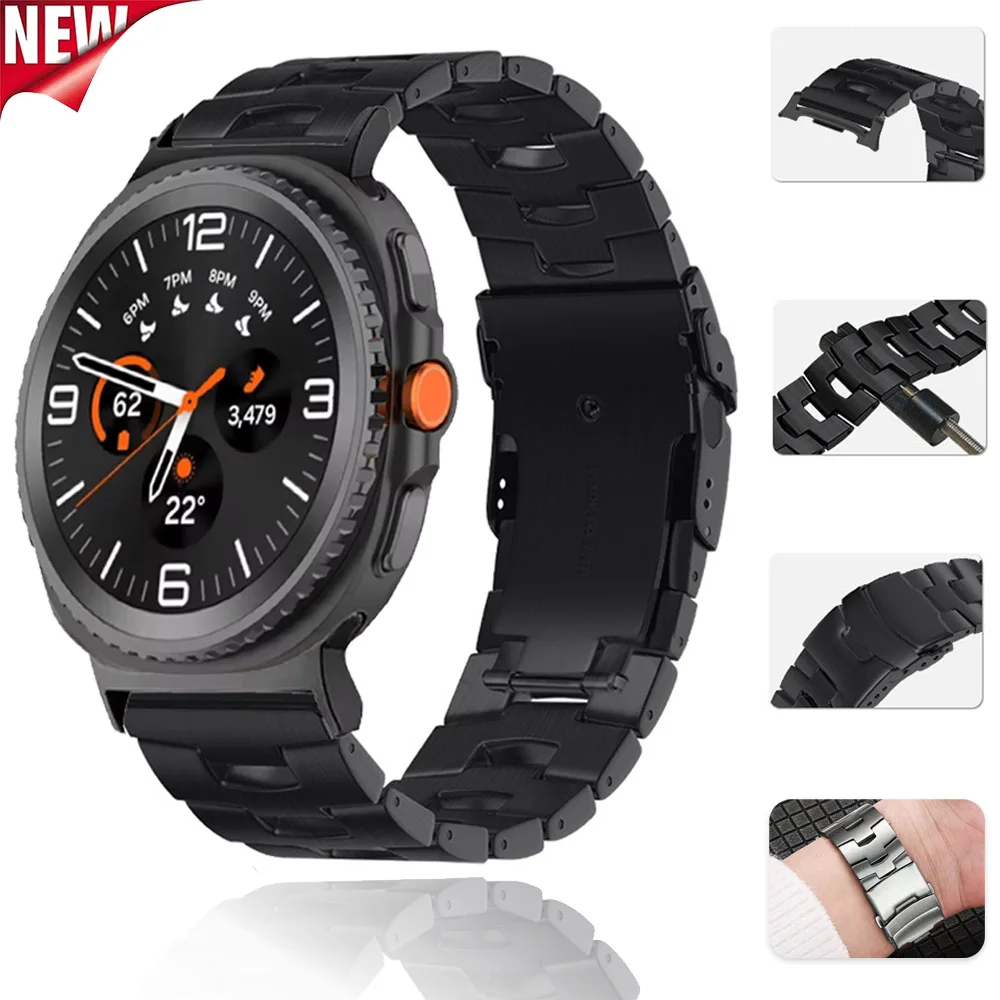 Titanium Strap for Samsung Galaxy Watch 8 Classic 46mm No Gaps Metal Bracelet for Galaxy Watch 8 44mm 40mm/Ultra 2025 47mm Strap
