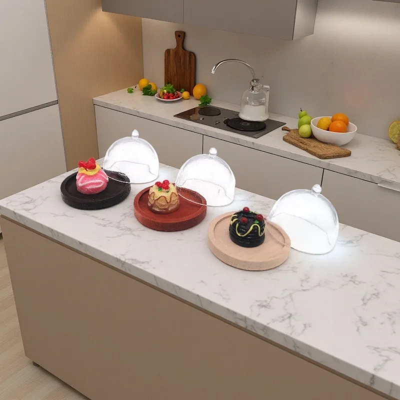 미니어처 주방 베이킹 장난감 케이크 커버 인형집 액세서리 놀이 음식 모델 인형집 및 수집품에 이상적