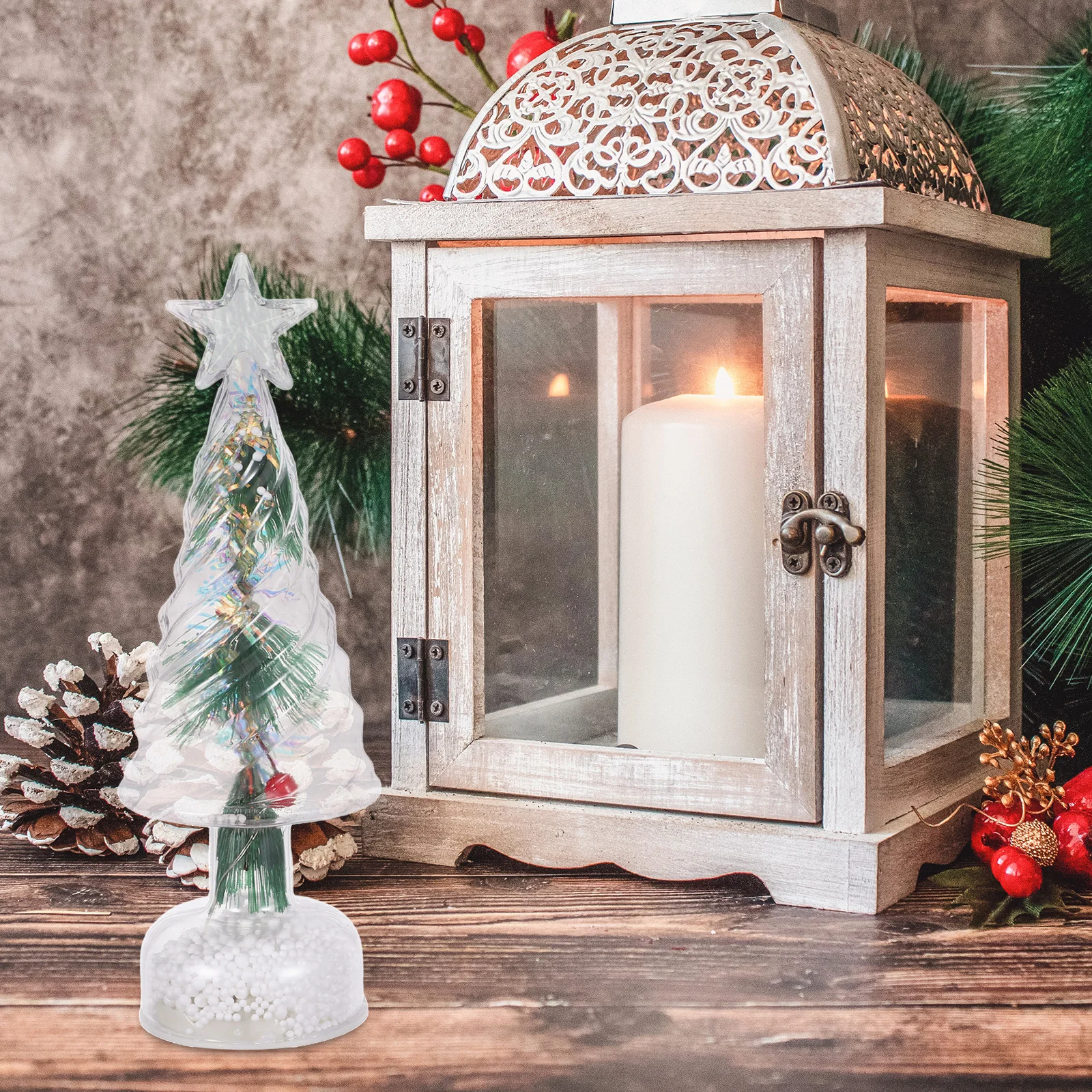 

Lighted Christmas Tree Mini Glowing Tabletop Xmas Tree for Home Mantle Shelf Party Fireplace Centerpiece Christmas Present