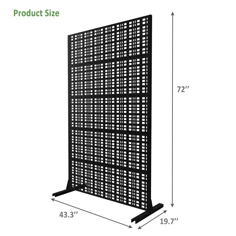 Custom Outdoor Privacy Screen Fence Room Divider Heavy Freestanding Partition with Ground Stakes for Patio Garden