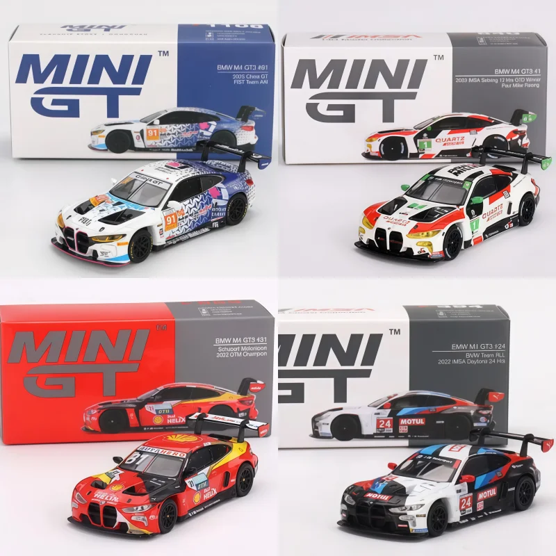 1:64,1108 M4 GT3 347 640 553 394, coche de simulación en miniatura fundido a presión de aleación, modelo coleccionable, adornos para adultos, juguetes y regalos para niños