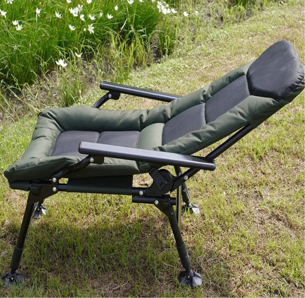 Widened Oversized Angling Chair Thick Wear Resistant Fabric Foldable Outdoor Lounge Seat Multi-scene Fishing Camping Furniture
