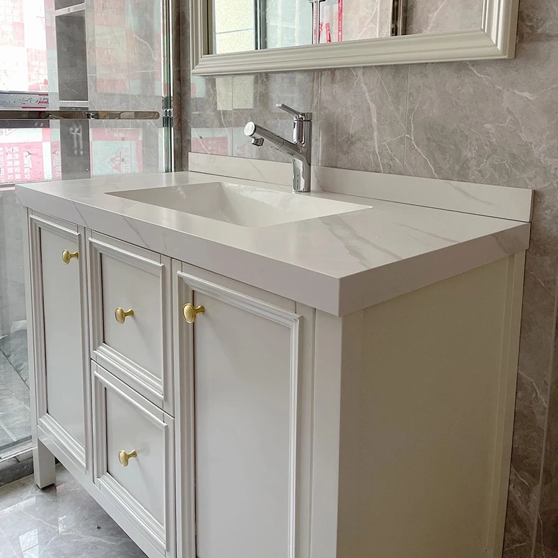 

Originality High-quality Simple French American Bathroom Cabinet Wood Light Luxury Storage Organizer Vanity Gabinete Furniture