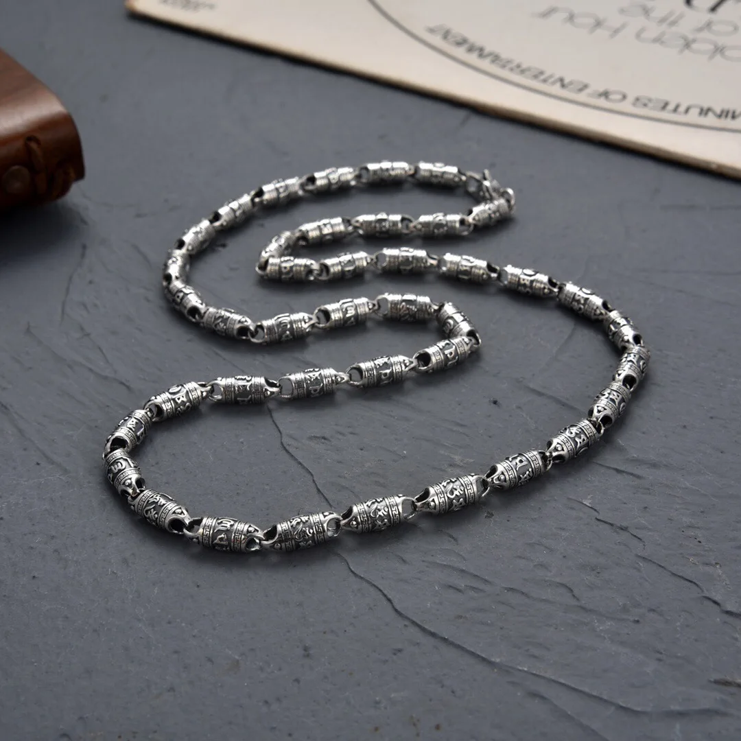 

YS New Heavy Industry Classic Six Character Words: Tube Bead Necklace, Generous and Versatile National Style Neckchain Trend