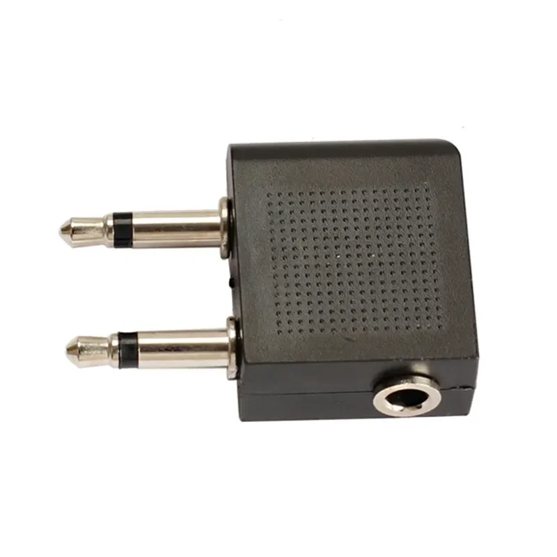 2pcs 3.5 mm to 2 x 3.5 mm Airplane Headphone Audio Jack Plug Adapter GDeals