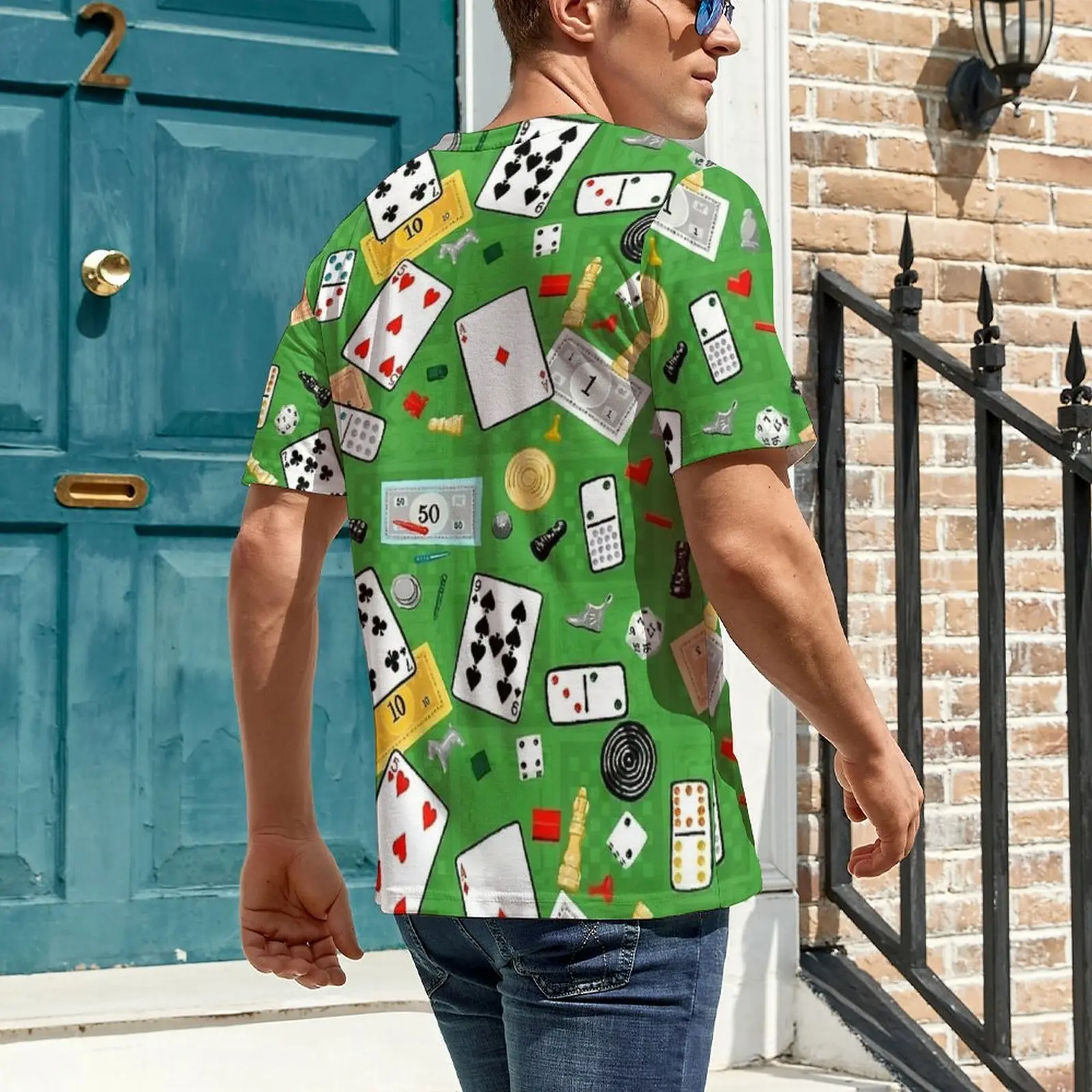 Game Night Cards Print T-Shirt  Harajuku T-Shirts Male Basic Tshirt Summer Short Sleeve Graphic Top Tees Big Size 5XL 6XL