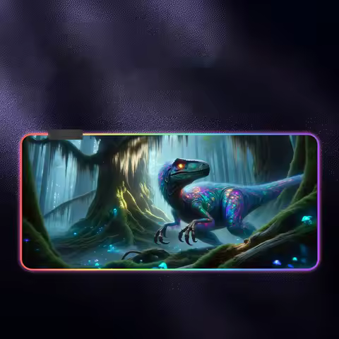 Dinosaur Mouse Pad RGB Gaming Mousepad LED Large Games Mouse pads XXL Keyboard Pad Luminous Desk Mat Backlit