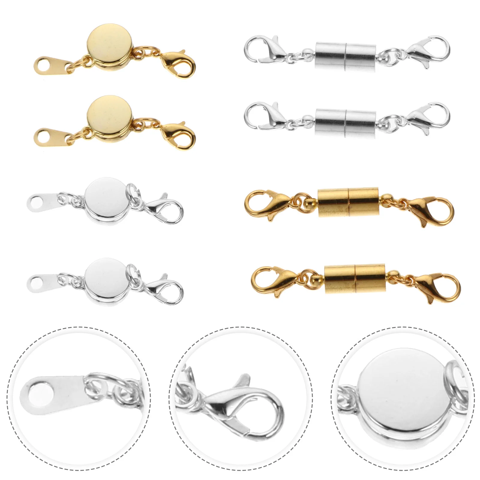 

12 Pcs Necklace Clasp Clasps for Closure Bracelet Extender Magnetic DIY Jewelry Alloy Connector Making Buckle