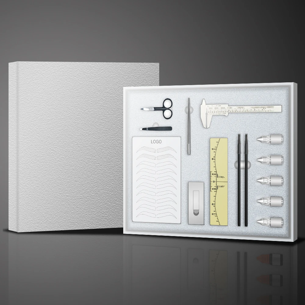 Private Label Permanent Makeup and Microblading Set Microblading Starter Kit Beauty Academy Training Tattoo Kit