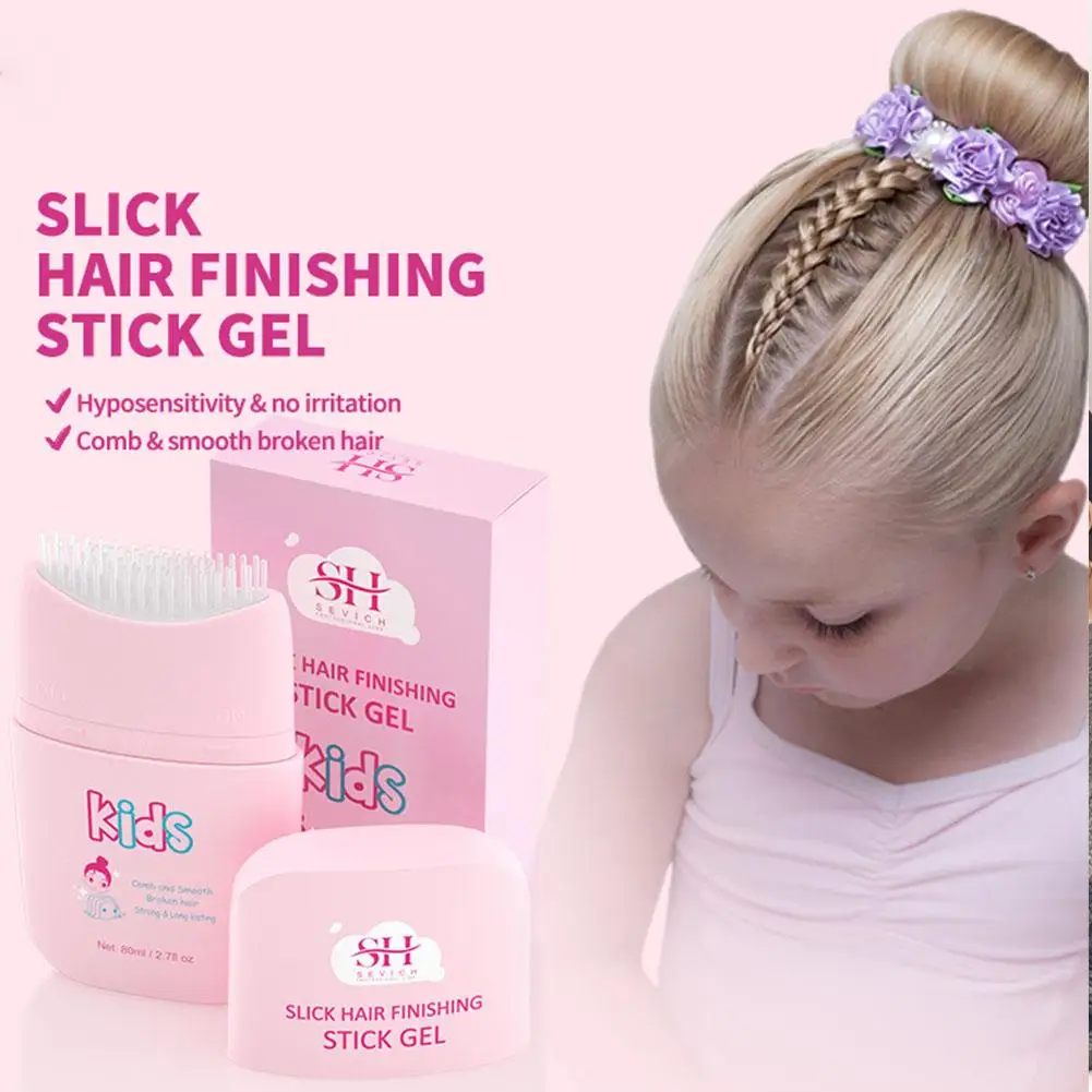 Childrens Hair Wax Stick Built-in Comb Anti-frizz 2-in-1 Non-greasy Kids Refreshing Hold Stick, Hair Hair Strong Gel Finish M6d7