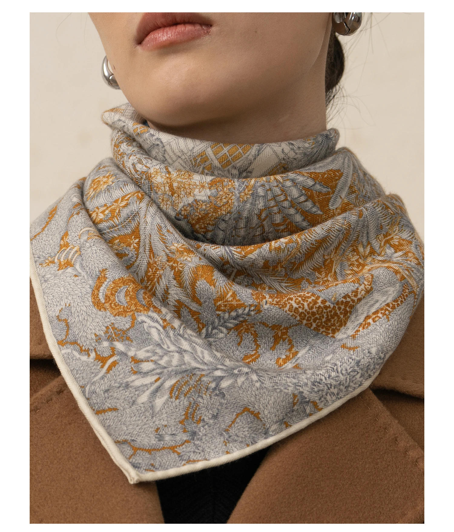 

Double Face Printing Women Soft Scarf 65CM Herms Rolled Shawls Winter Warm Wool Luxury Brand Silk Scarves Mother Christmas Gift