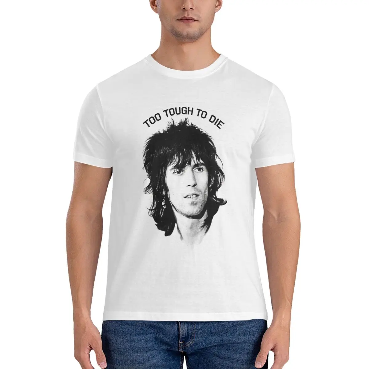 Keith Richards Too Tough To Die T-Shirts for Men Mick Jagger Funny Cotton Tee Shirt Crew Neck Short Sleeve T Shirts Clothing