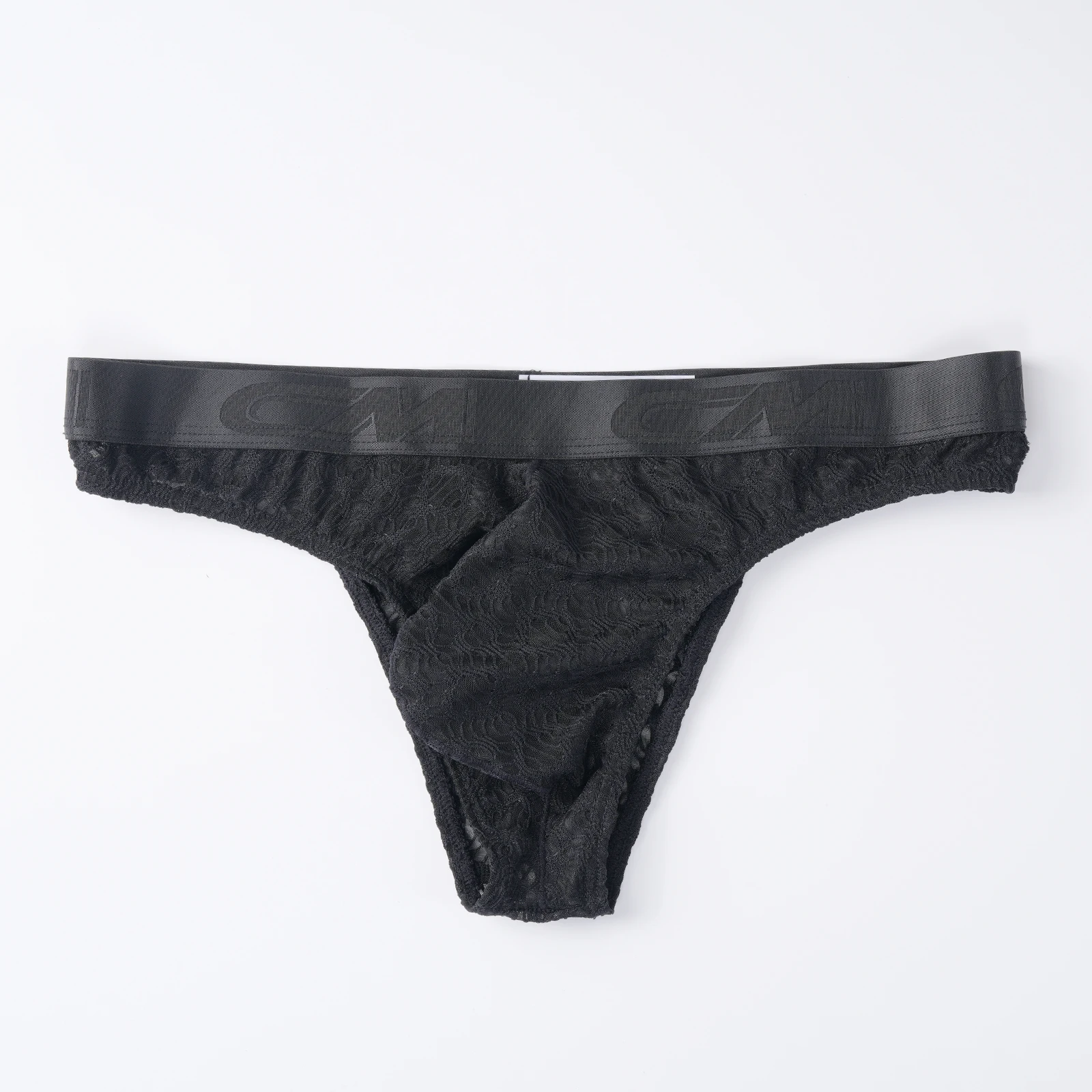 Sexy Man Briefs Low Rise Lace Panties U Convex Pouch See Through Bikini Underwear Breathable Transparent Elastic Lingerie