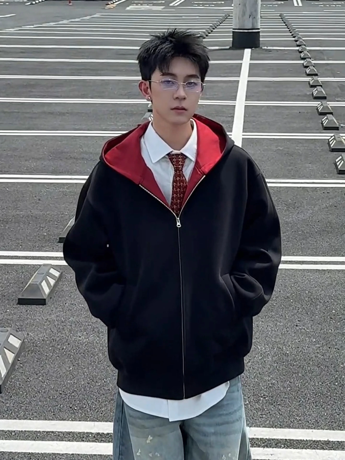 

Мужская толстовка с капюшоном American Sle Color Blo, повседневная, весна-осень, 320 г, тяжелый открытый кардиган Faion High Street Top