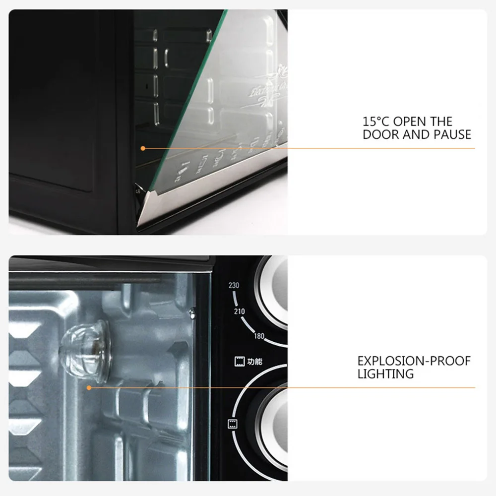 40L เตาอบไฟฟ้าในครัวเรือนพิซซ่า Forno Eletrico ความจุขนาดใหญ่เค้กเบเกอรี่เตาอบเตาอบไก่อเนกประสงค์