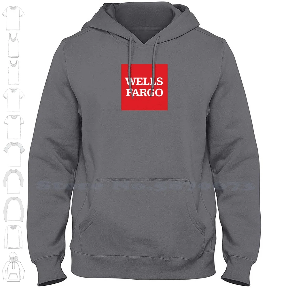 Wells Fargo Logo Casual Clothing Sweatshirt Printed Logo 100% Cotton Hoodie